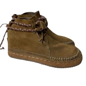 NWOT Anthropolgie x Laidback London Women’s Argo Lace Saffron Suede Ankle Boots